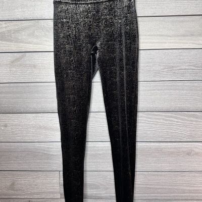 SPANX Shiny Velvet High Waisted LEGGINGS-Black Gold Shine~Medium